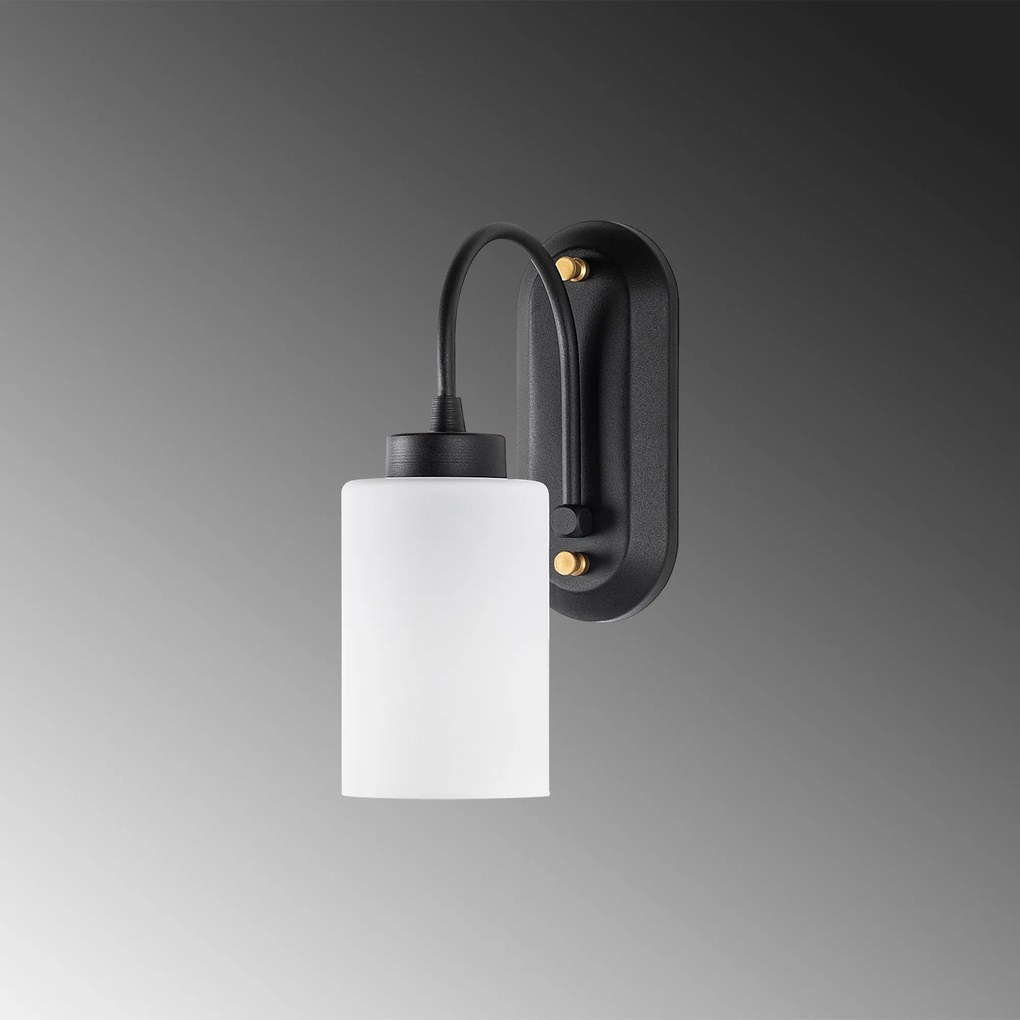 Aplique de Parede Hemikilo – Preto e Branco – 10 x 21 x 28 cm