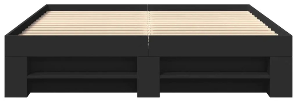 Estrutura de cama 150x200 cm derivados de madeira preto