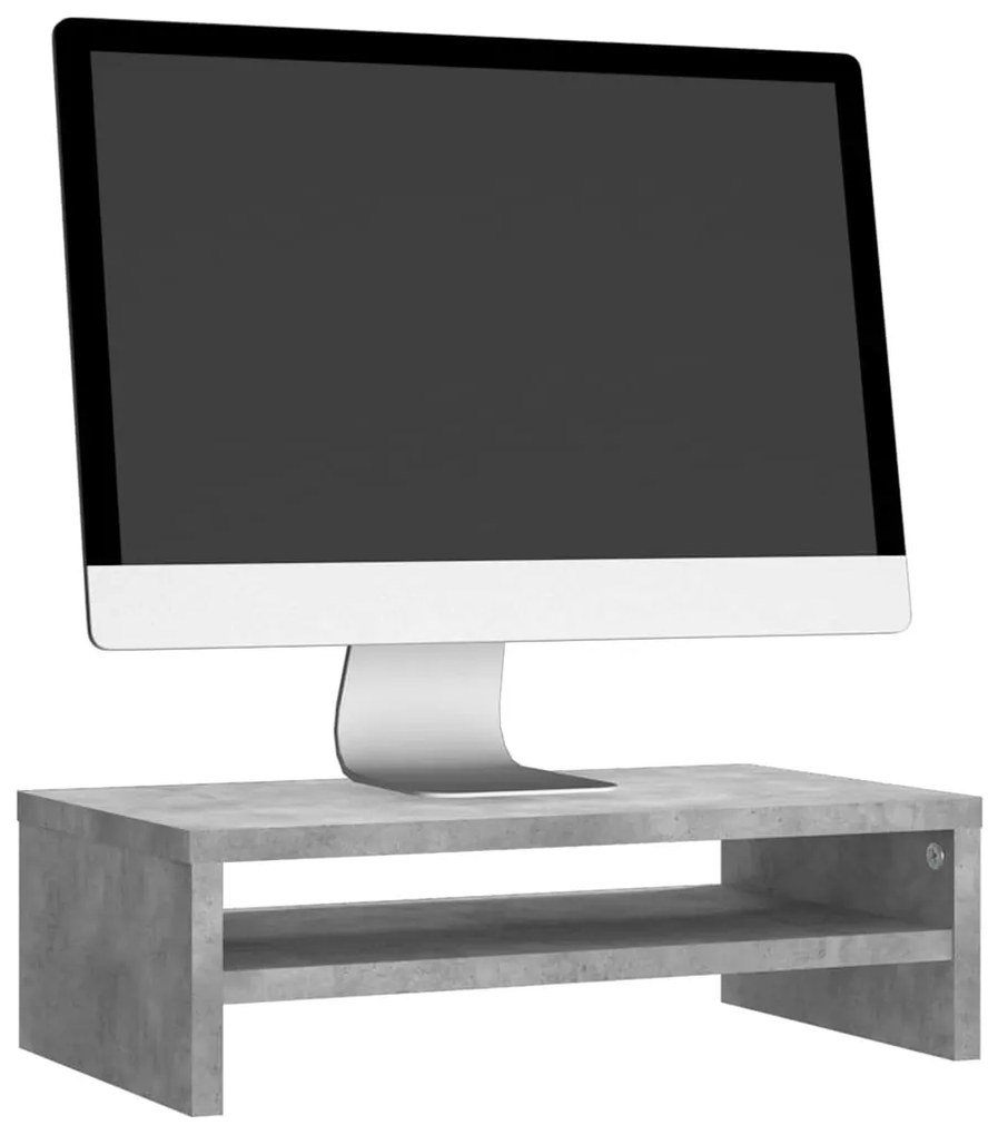 Suporte para monitor derivados de madeira cinzento cimento