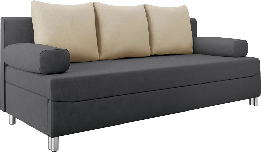 Sofá-cama Comfivo 125, Cama com arrumação, 86x192x80cm, 65 kg, Pernas: Plástico, Madeira: Pinheiro