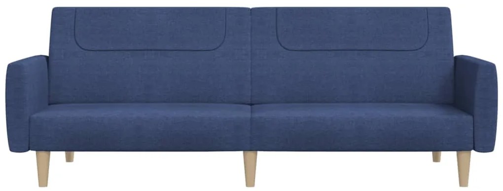 Sofá-cama de 2 lugares tecido azul