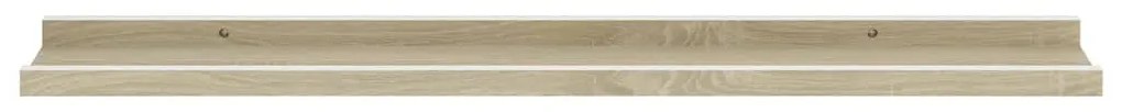 Prateleiras de parede 2 pcs 80x9x3 cm branco e carvalho sonoma