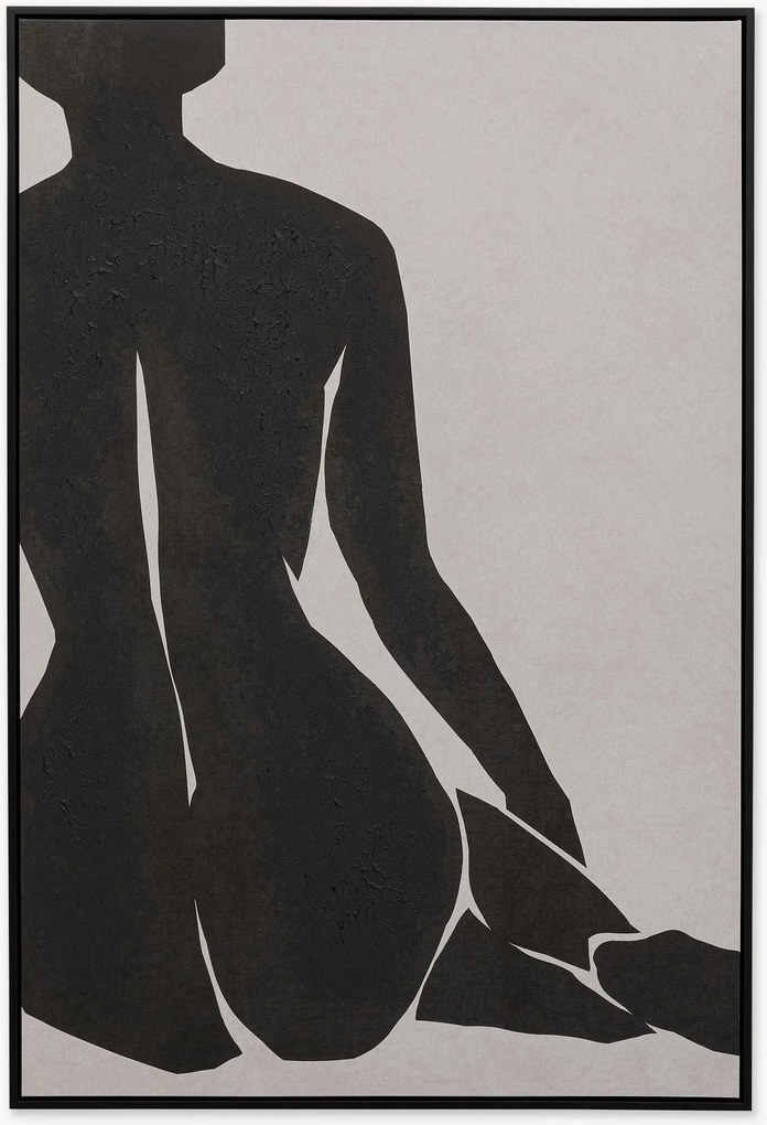 Quadro em tela emoldurado pintado à mão Nude