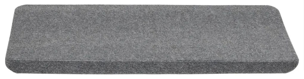 Tapetes de escada autoadesivos 15 pcs 65x24,5x3,5 cm cinzento