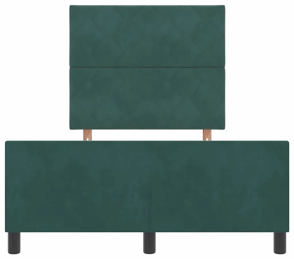 estrutura da cama vidaXL verde escuro 120x200 cm veludo