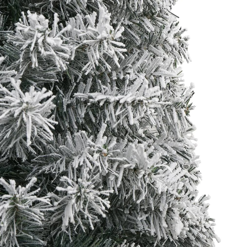 Árvore de Natal fina c/ suporte e flocos de neve 300 cm PVC