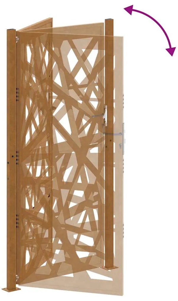Portão de jardim 105x205 cm design de luz de aço resistente