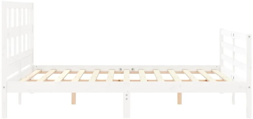 Estrutura de cama King Size com cabeceira madeira maciça branco