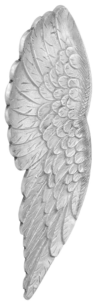 Escultura de Pequenas Asas vidaXL Prateada 17x5x59 cm em Alumínio