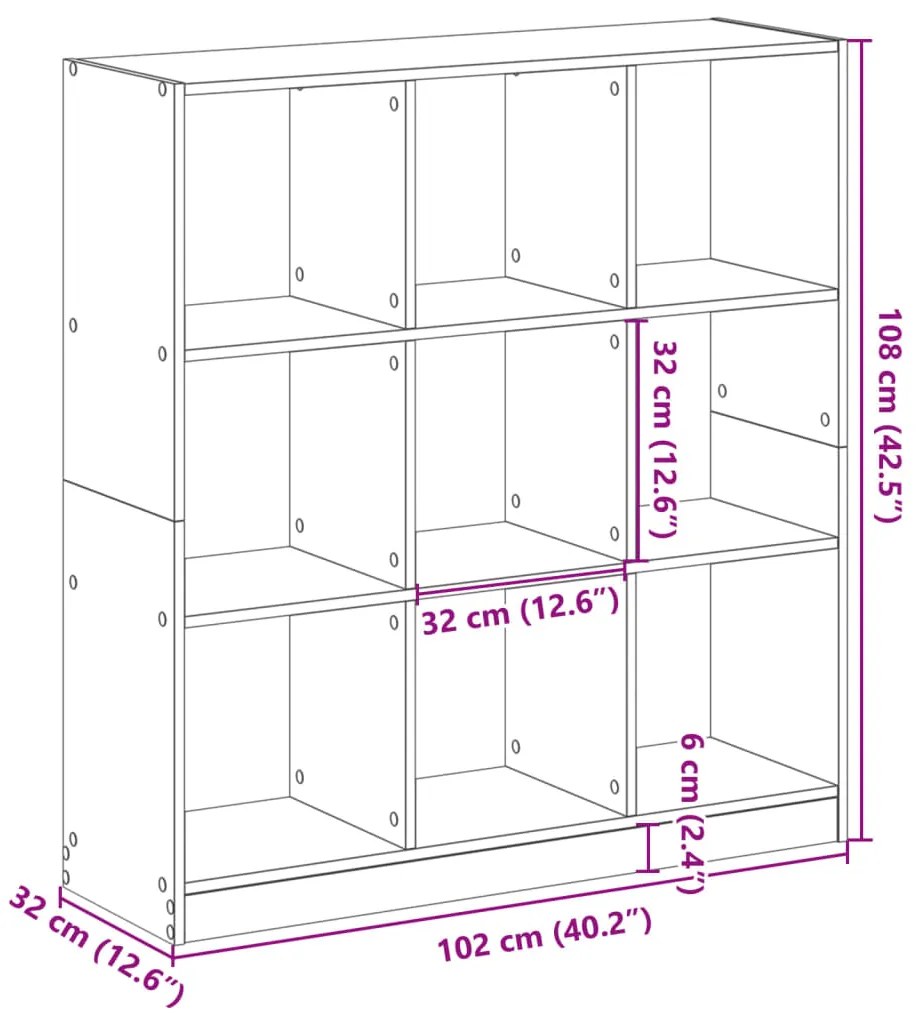 Estante 102x32x108 cm derivados de madeira branco