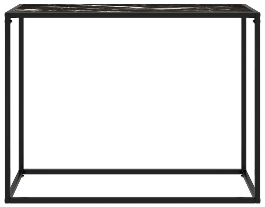 Mesa consola 100x35x75 cm vidro temperado preto
