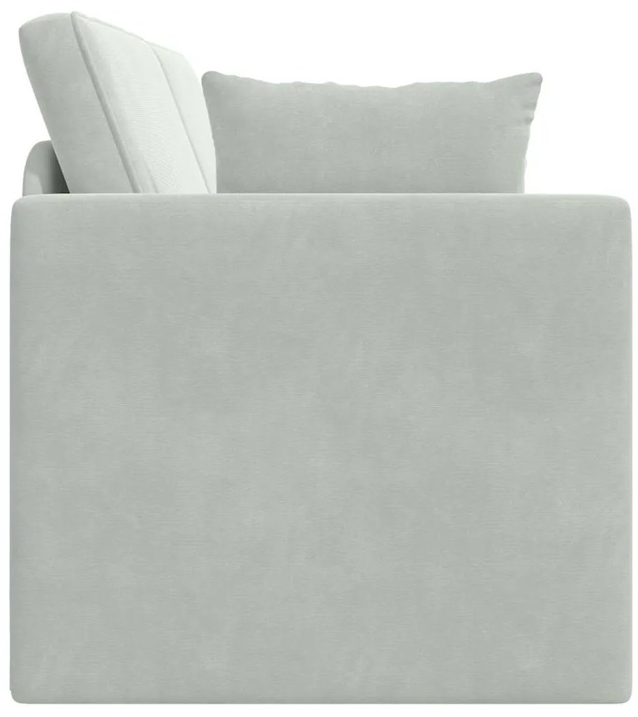 Sofá Cama de Chão 2-em-1 Cinza Claro 213x144x60 cm Veludo