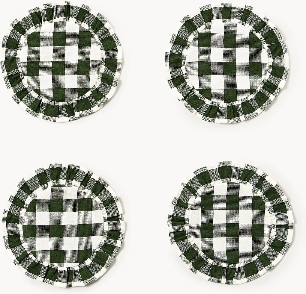 Bases para copos de Natal com folhos Nadine, conjunto de 4