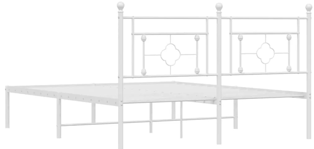 Estrutura de cama com cabeceira 160x200 cm metal branco