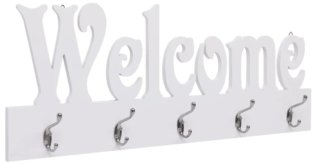 Cabide de parede WELCOME 74x29,5 cm branco