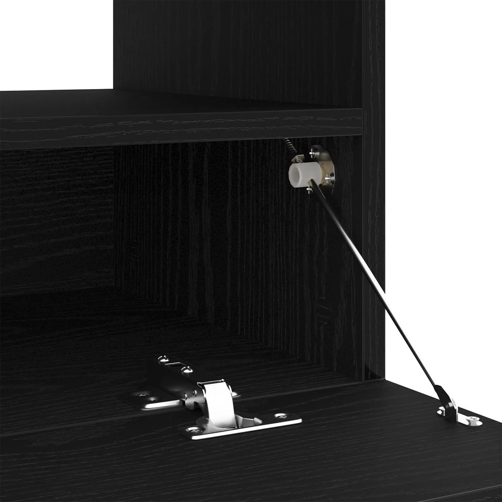 Estante de TV vidaXL com Luzes LED em Carvalho Preto 100x35x40 cm de M