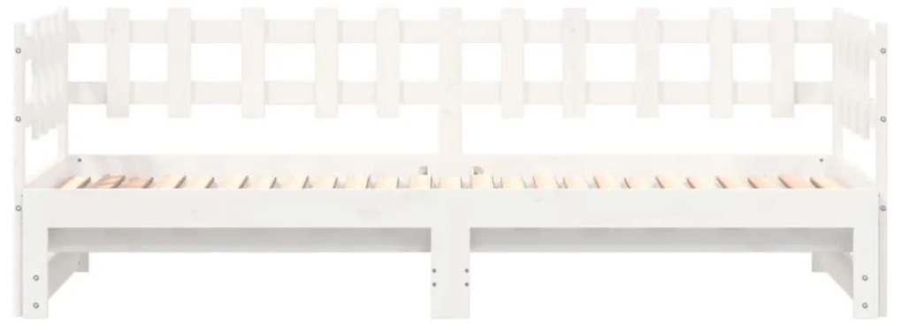 Sofá-cama de puxar 2x(80x200) cm pinho maciço branco