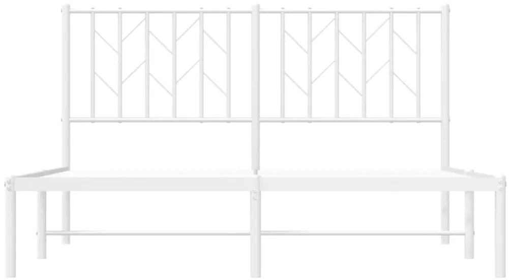 Estrutura de cama com cabeceira 140x190 cm metal branco