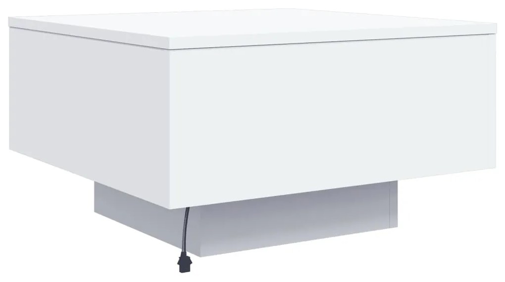 Mesa de centro com luzes LED 55x55x31 cm branco