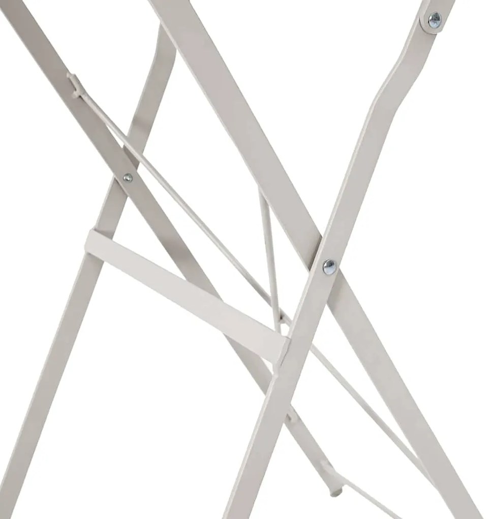 Mesa Bistro Dobrável Bege Ø50 x 71 cm em Aço Galvanizado