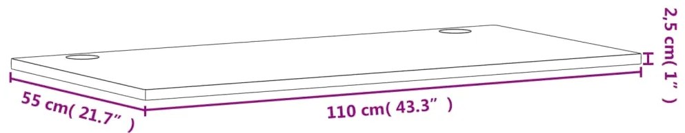 Tampo de secretária 110x55x2,5 cm madeira de faia maciça