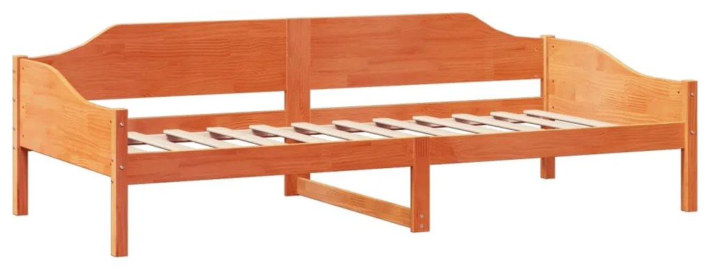 Cama sem colchão 90x190 cm madeira de pinho maciça castanho-mel