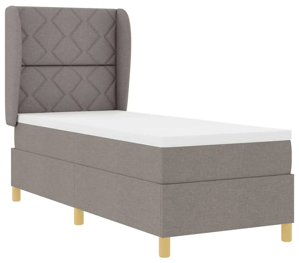 Cama Box Spring vidaXL com Colchão Taupe 80x200 cm Tecido