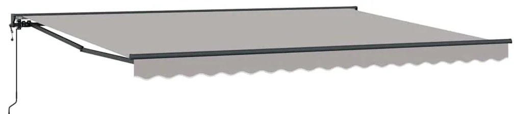 Toldo Retrátil Manual Cinzento-claro 450x300 cm Poliéster