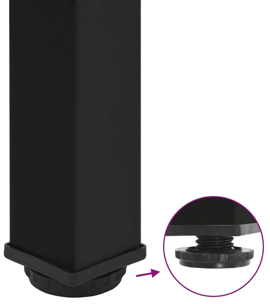 Pés para mesa de centro 4 peças, preto, 42-44 cm, aço