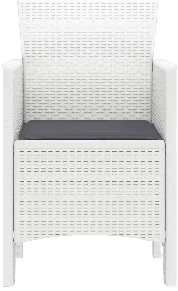 Cadeiras de Jardim 4 pcs Branco 53 x 49 x 85 cm Plástico