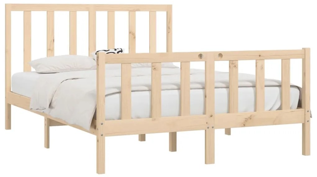 Estrutura de cama 140x200 cm madeira maciça