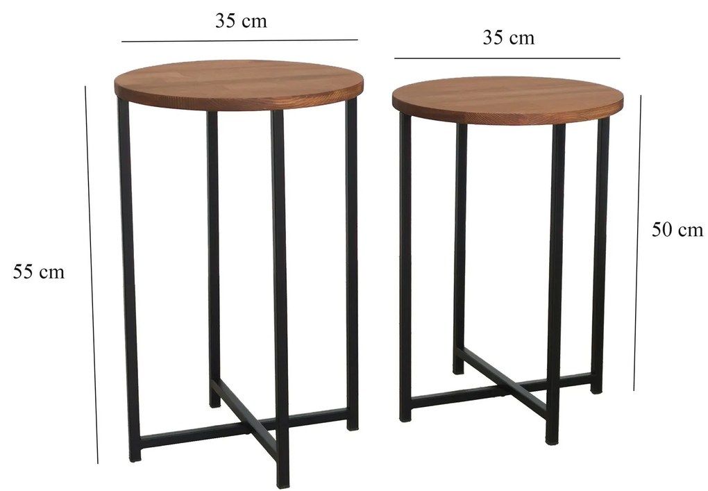 Mesa de Centro Neta – Carvalho – Grande: 35x55x35 cm / Pequena: 35x50x