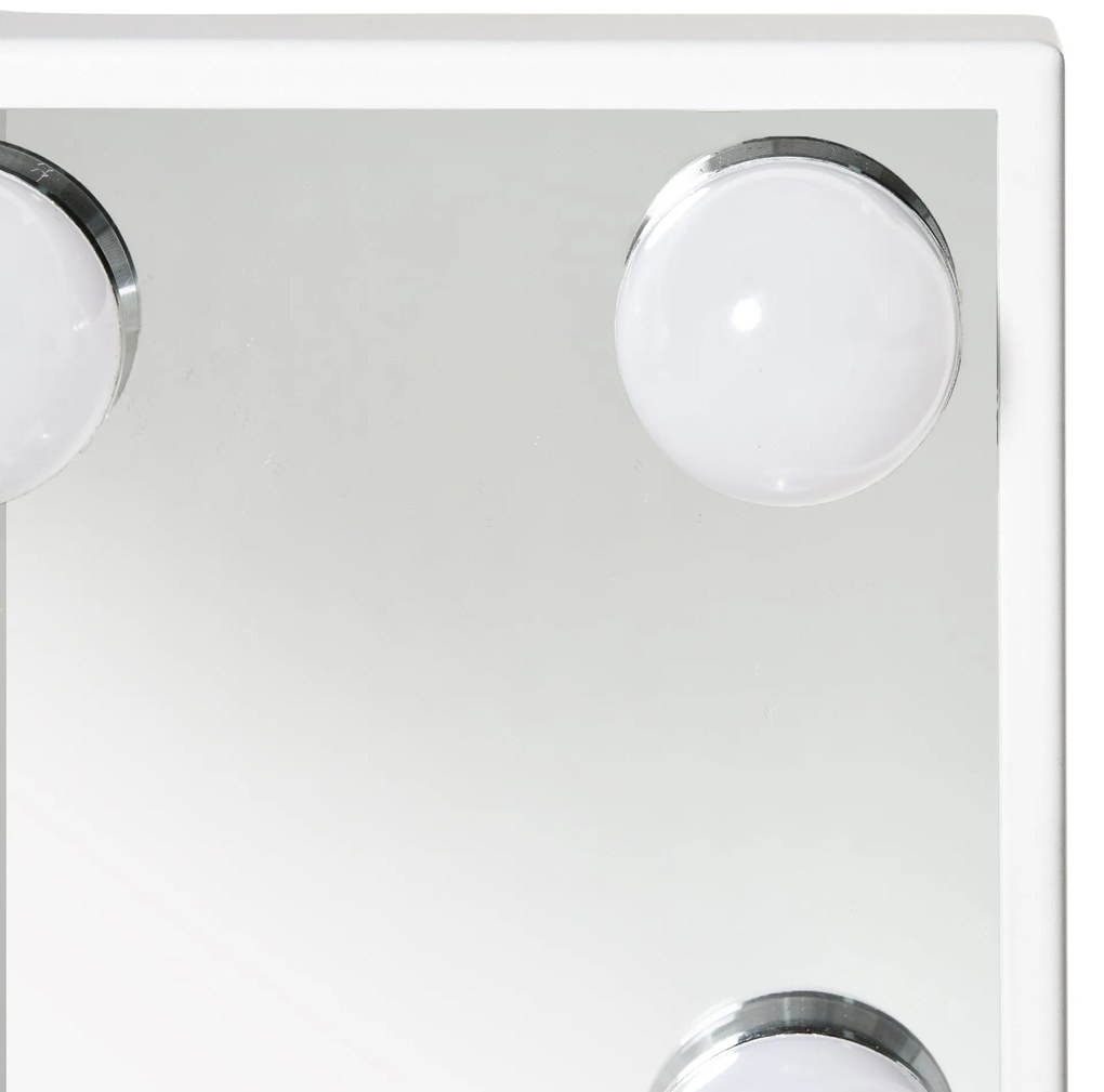 Espelho de Maquilhagem Espelho de Mesa com 12 Luzes LED 3 Temperaturas