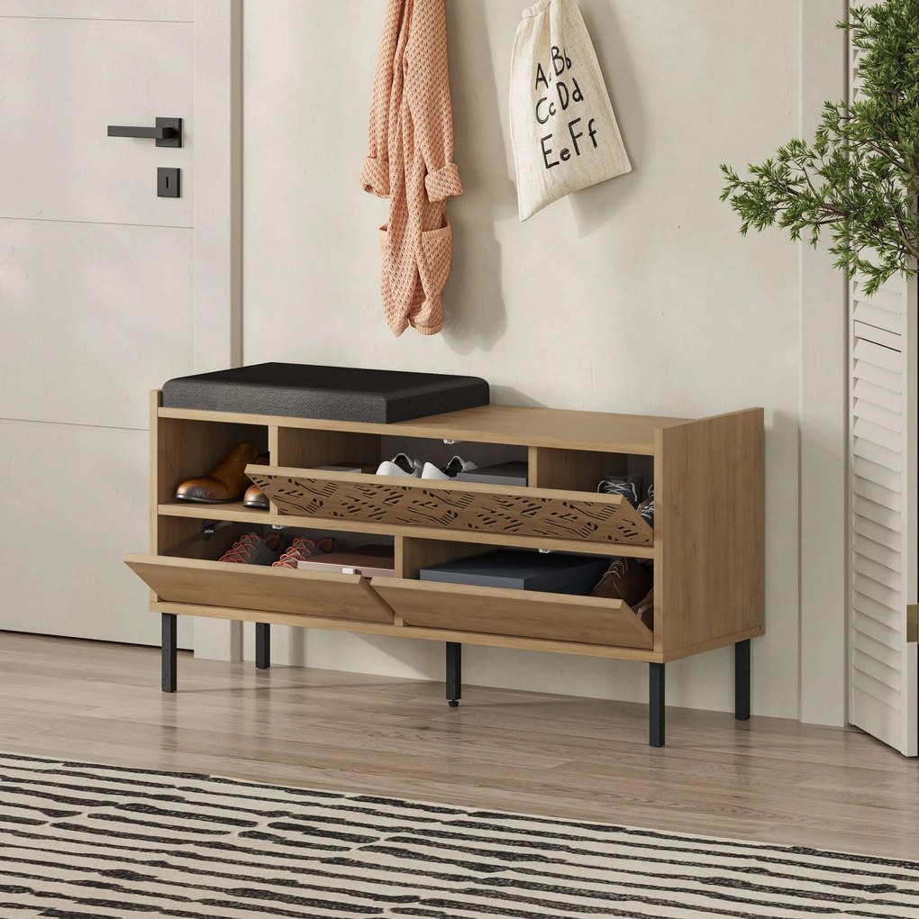 Hall Stand Berlin BC – Walnut Cream – 120 cm x 200 cm x 35 cm