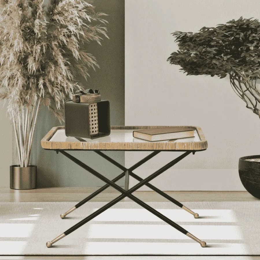 MESA DE CENTRO 70X50X45 CM CASTANHO E PRETO