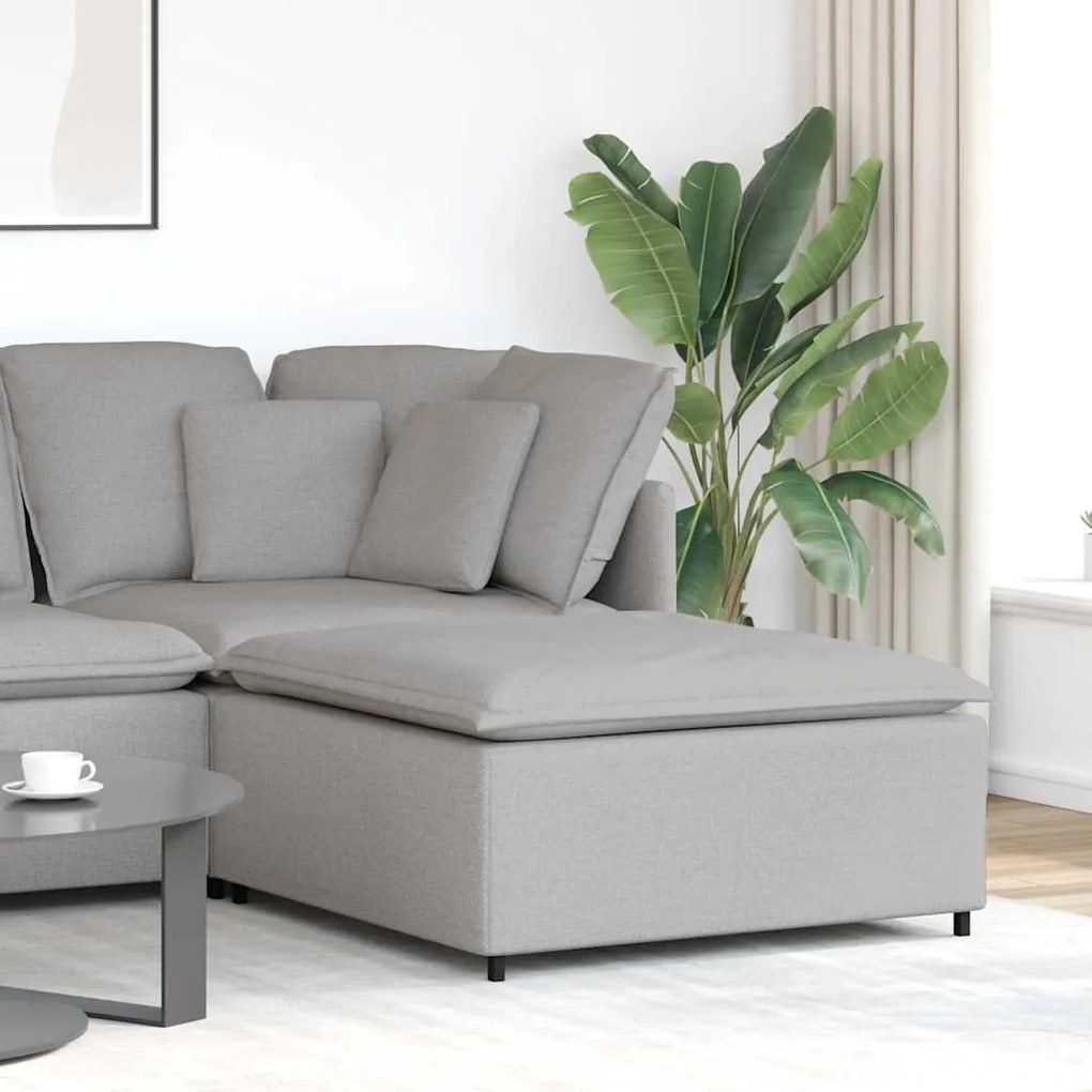 vidaXL Módulo de pufe modular para sofá cinza nuvem 100x100x48 cm
