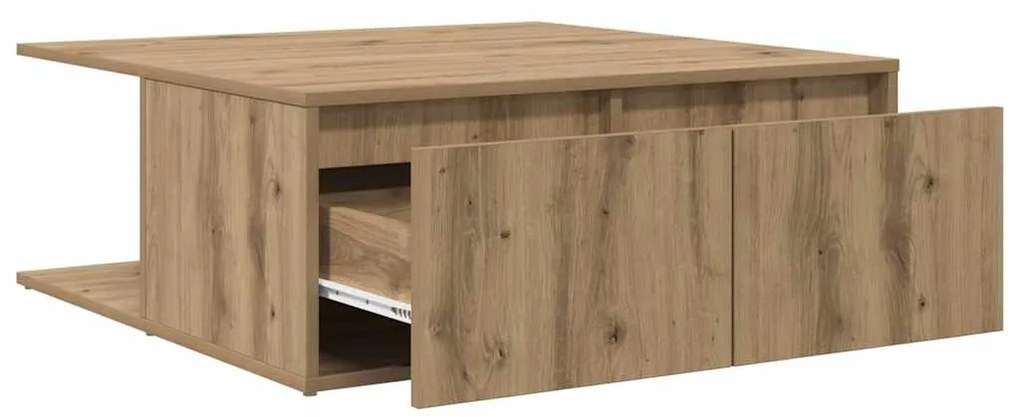 Mesa de centro com gaveta carvalho artisiano 80 x 80 x 31 cm