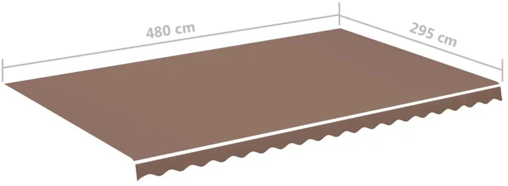 Tecido de substituição para toldo 5x3 m castanho