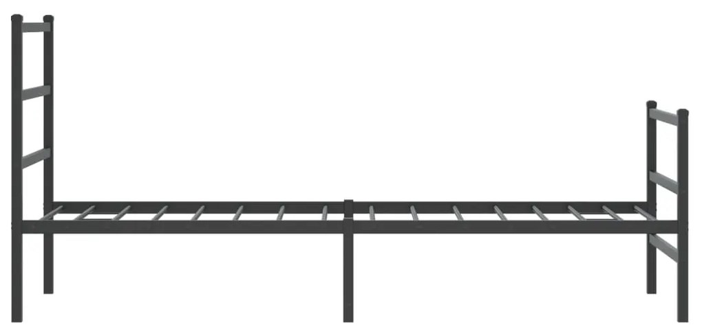 Estrutura de cama com cabeceira e pés 80x200 cm metal preto