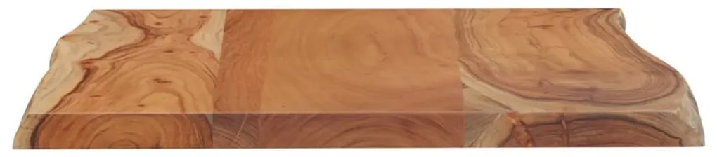 Tampo de mesa retangular borda viva 50x40x2,5 cm acácia maciça