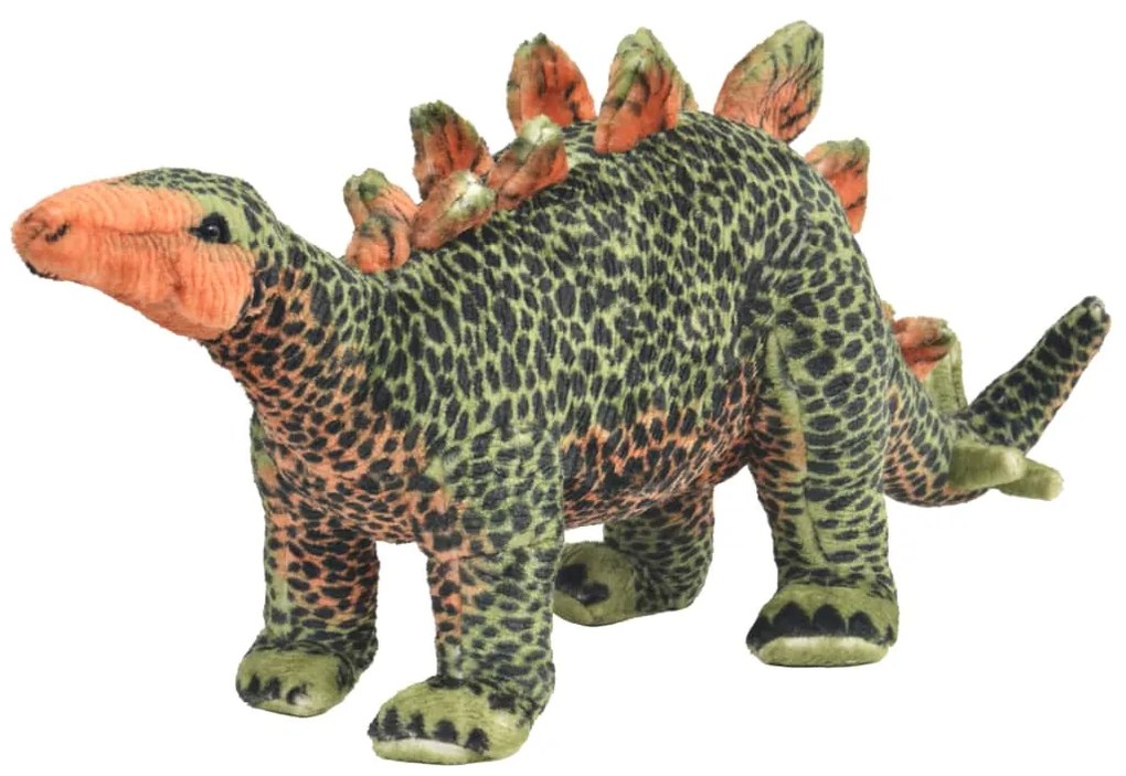 Brinquedo de montar estegossauro peluche verde e laranja XXL