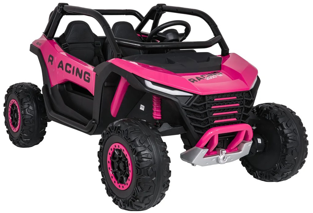 Carro elétrico para Crianças 4X4 2 Lugares 24V RACING Road 2000, Pneus	Espuma EVA, Assento couro ecológico Rosa