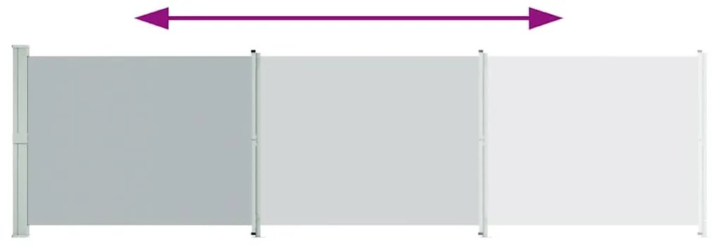 Toldo lateral retrátil para pátio 600x160 cm cor cinzento