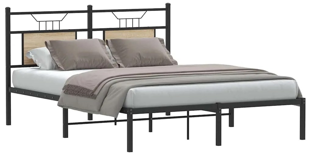 Estrutura cama s/ colchão derivados de madeira carvalho sonoma