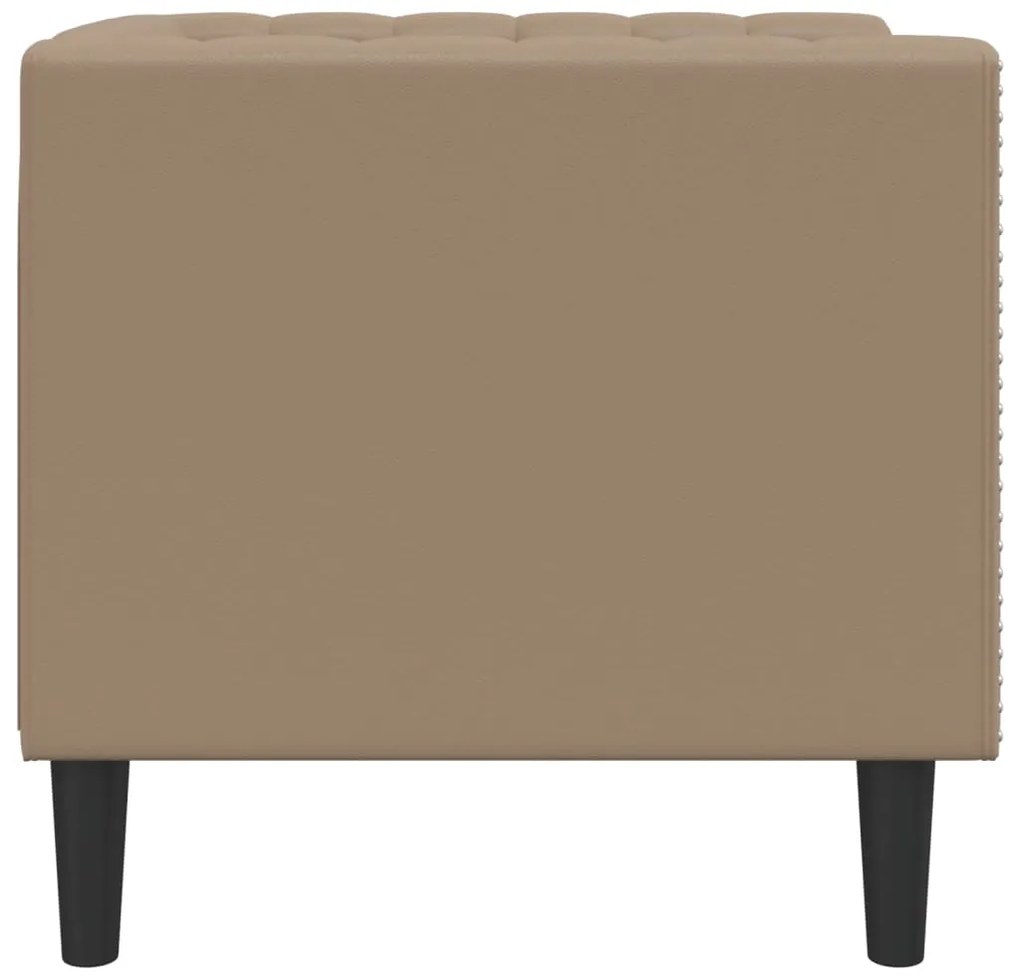 Sofá chesterfield couro artificial cappuccino