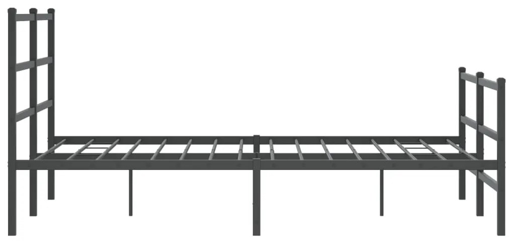 Estrutura de cama com cabeceira e pés 140x190 cm metal preto