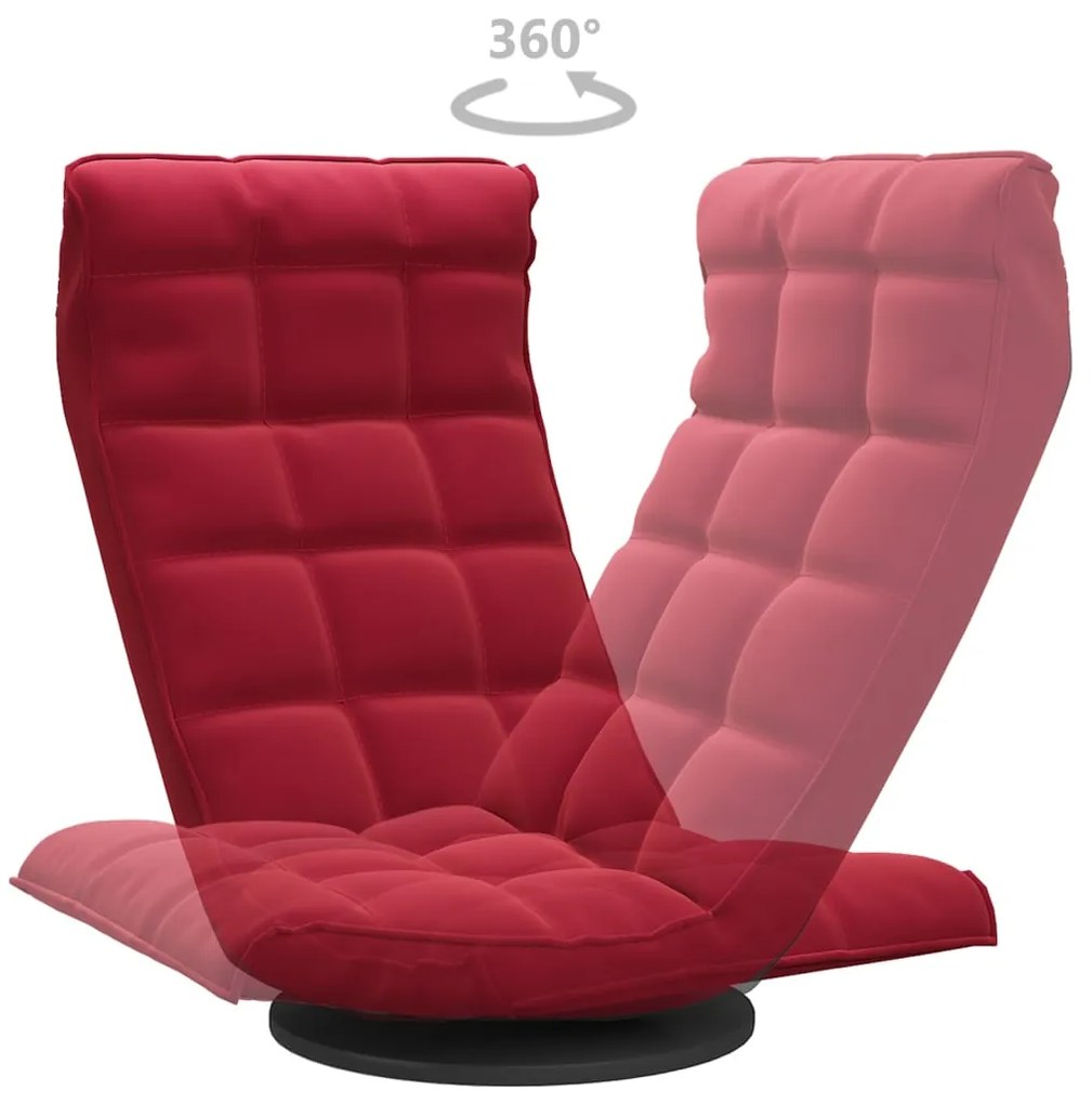 Cadeira de piso giratória veludo vermelho tinto
