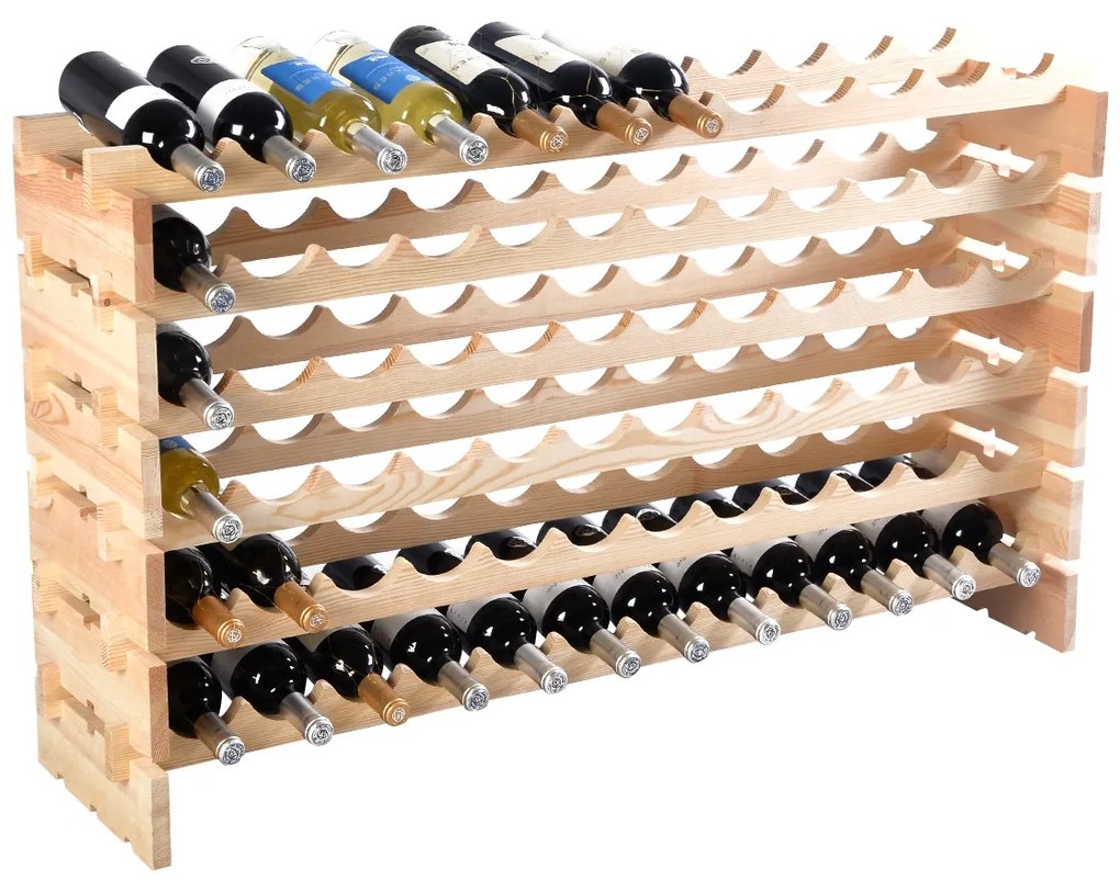 Garrafeira de vinho para 72 garrafas de madeira