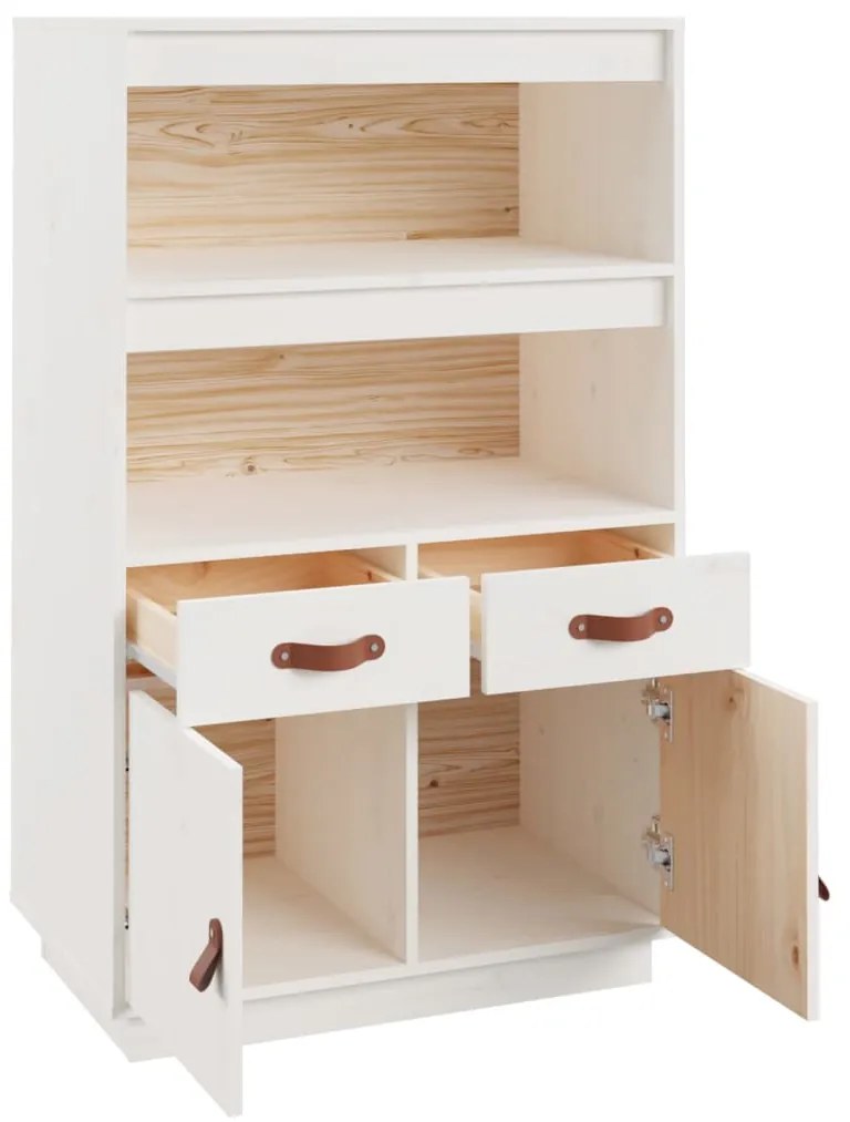 Aparador alto 67x40x108,5 cm pinho maciço branco