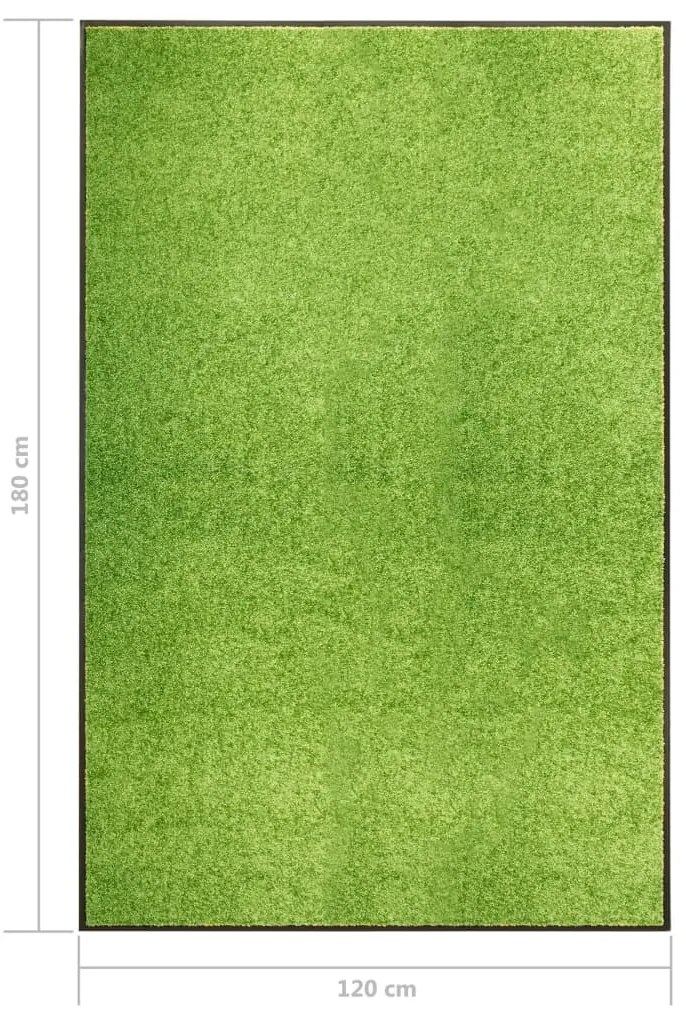 Tapete de porta lavável 120x180 cm verde